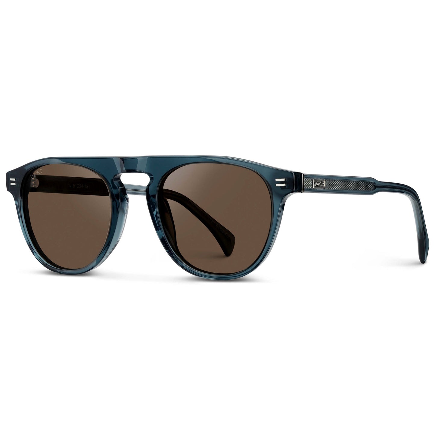 AXEL Men's Rounded Aviator Sunglasses in Crystal Steel Blue by WMP Eyewear