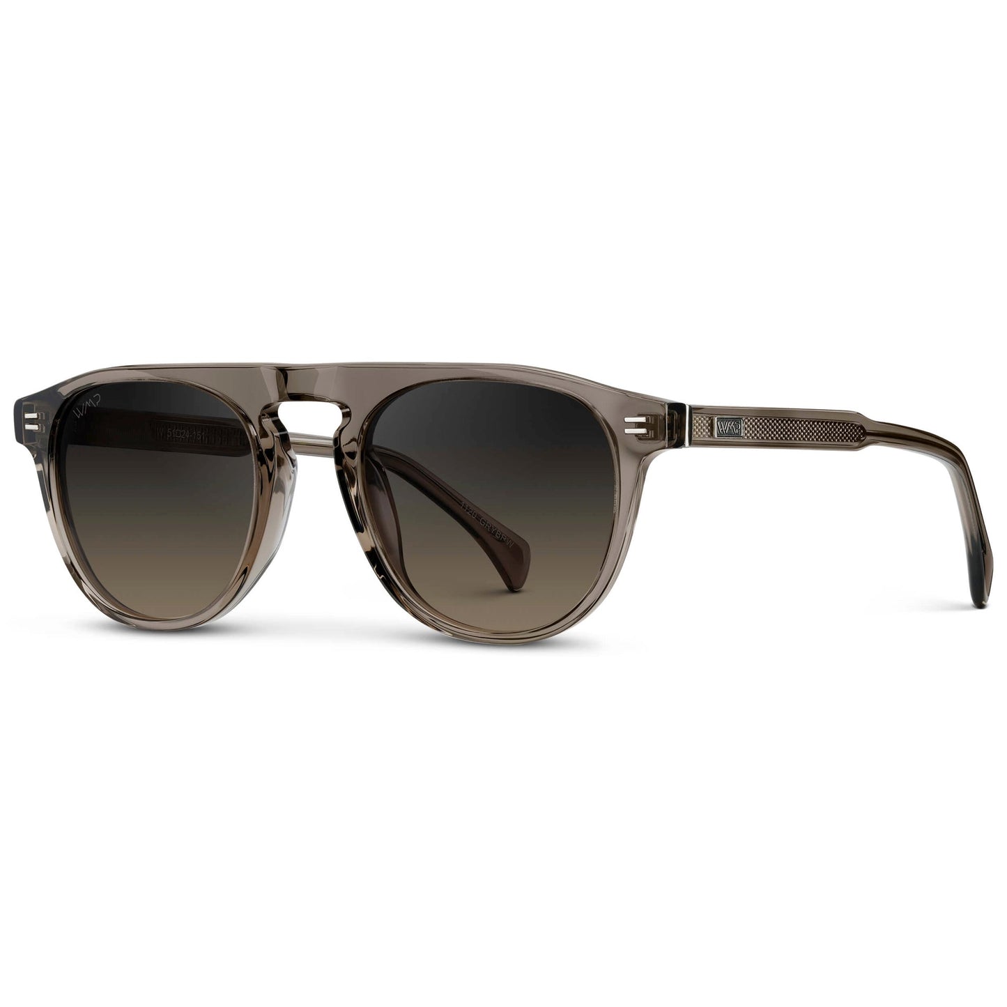 Lunettes de soleil aviateur rondes AXEL pour homme, couleur bronze cristal, par WMP Eyewear UK