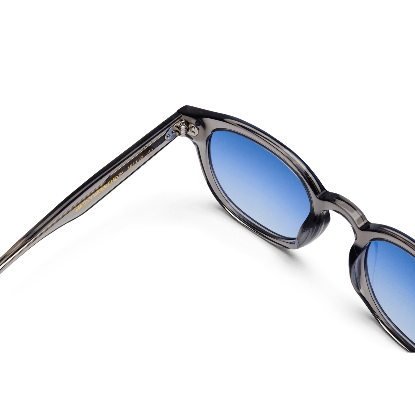 BILLE Grey Crystal Blue Sunglasses by Messy Weekend