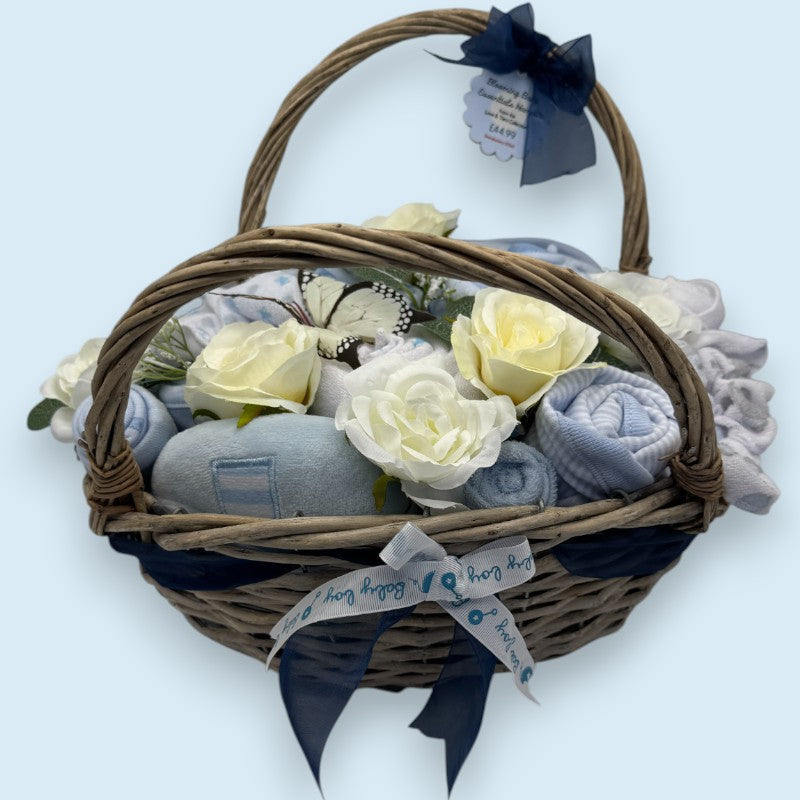Blooming Baby Essentials Hamper – Blue | Luxury Baby Gift Basket