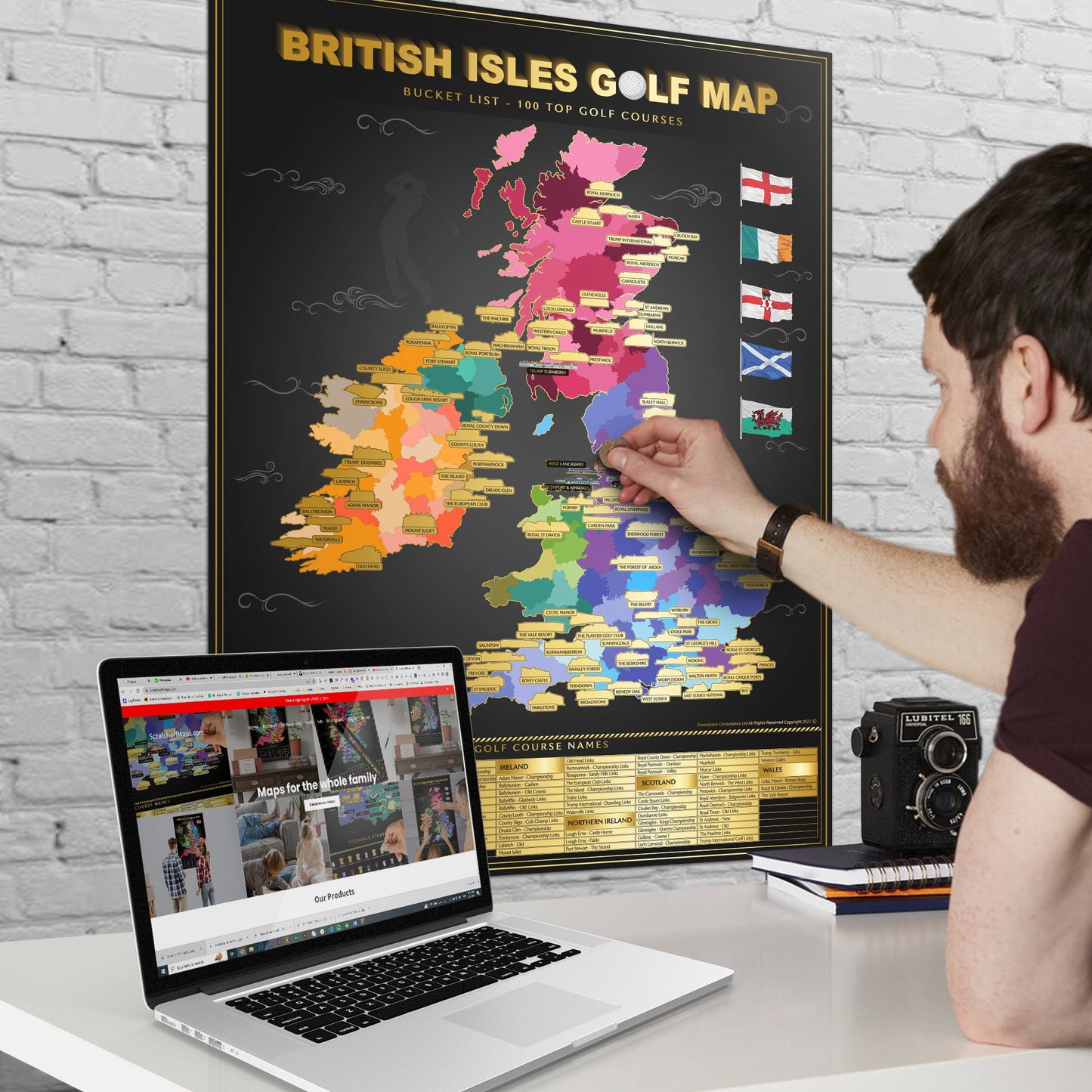 Carte de golf des îles britanniques : un cadeau idéal pour tous les niveaux de golf 🏌️♂️