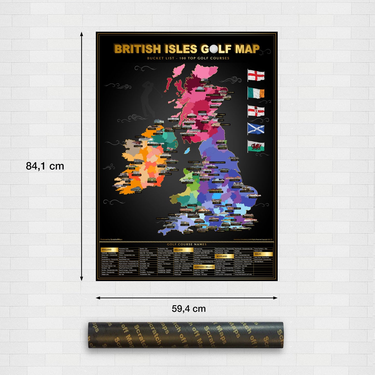 Carte de golf des îles britanniques : un cadeau idéal pour tous les niveaux de golf 🏌️♂️