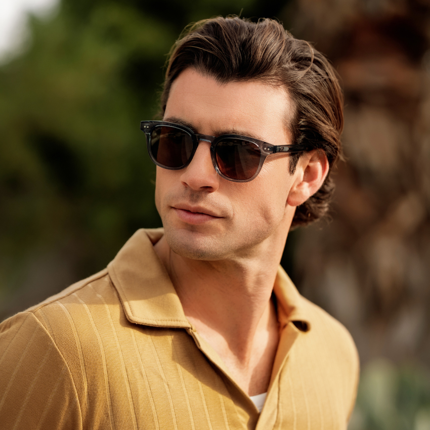 CLARK Mid-Century Polarized Men's Sunglasses in Crystal Stone Blue by WMP Eyewear UK
