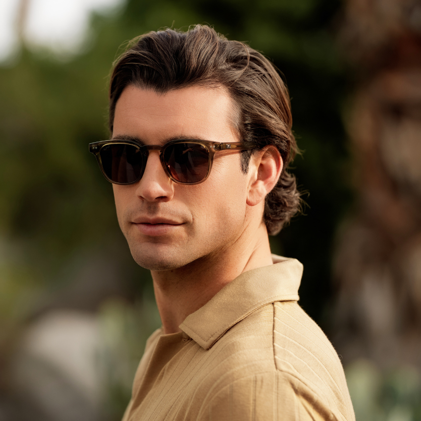 CLARK Mid-Century Polarized Men's Sunglasses in Crystal Verde by WMP Eyewear