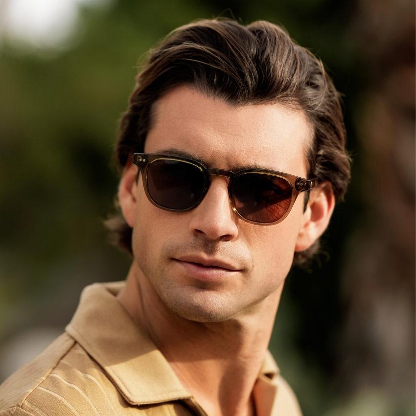 CLARK Mid-Century Polarized Men's Sunglasses in Crystal Verde by WMP Eyewear