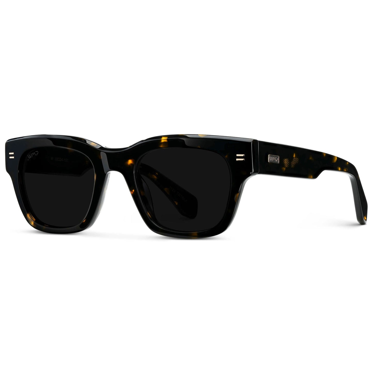 CLINT Men's Oversized Rectangular Sunglasses in Obsidian Gold Tortoise by WMP Eyewear