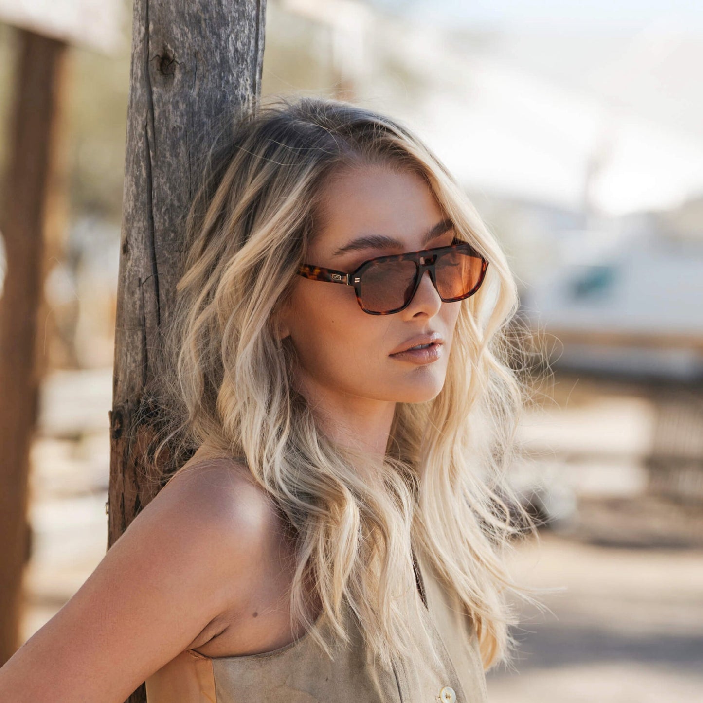 EMBER Women's Aviator Sunglasses in Ruby Tortoise by WMP Eyewear
