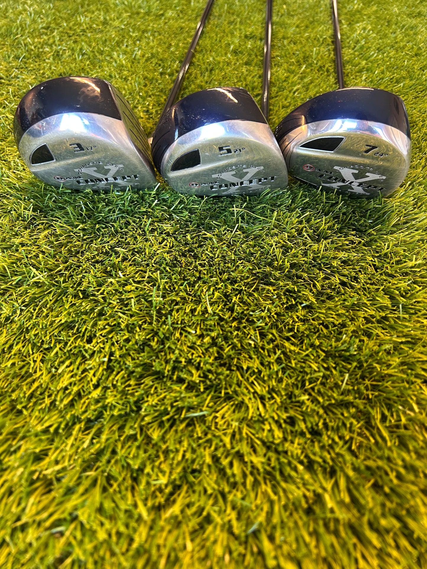 Ram Concept Wood set 3-17 degree, 5-21 degree, 7-24 degree Graphite regular flex Shaft - RH head covers included