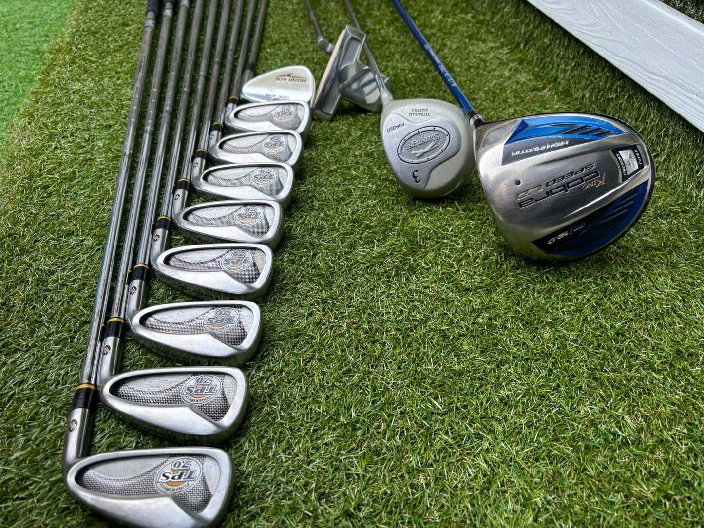 PowerBilt TPS 7.0 Irons, Cobra Driver, Slazenger 3 Wood & TaylorMade Cart Bag – Complete Golf Package