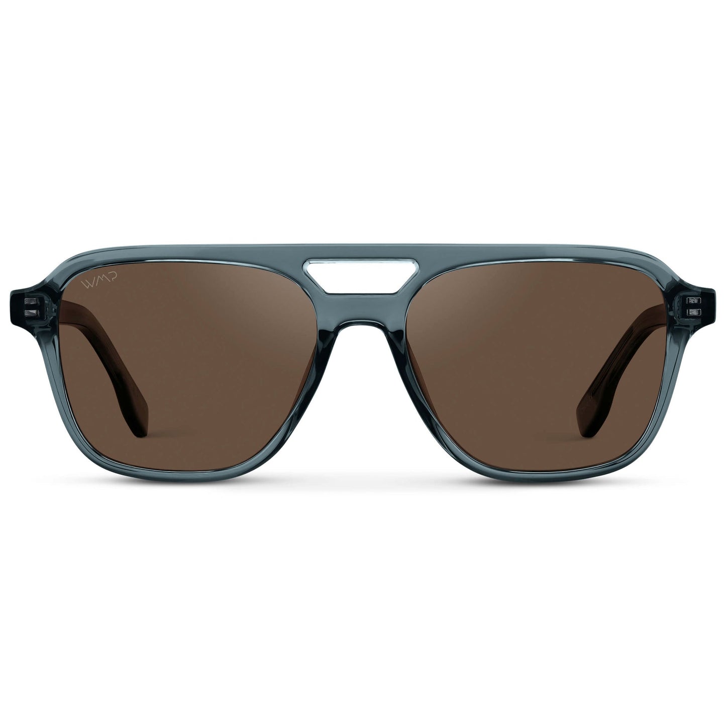 DEAN Polarised Oversized Aviator Sunglasses in Crystal Stone Blue by WMP Eyewear