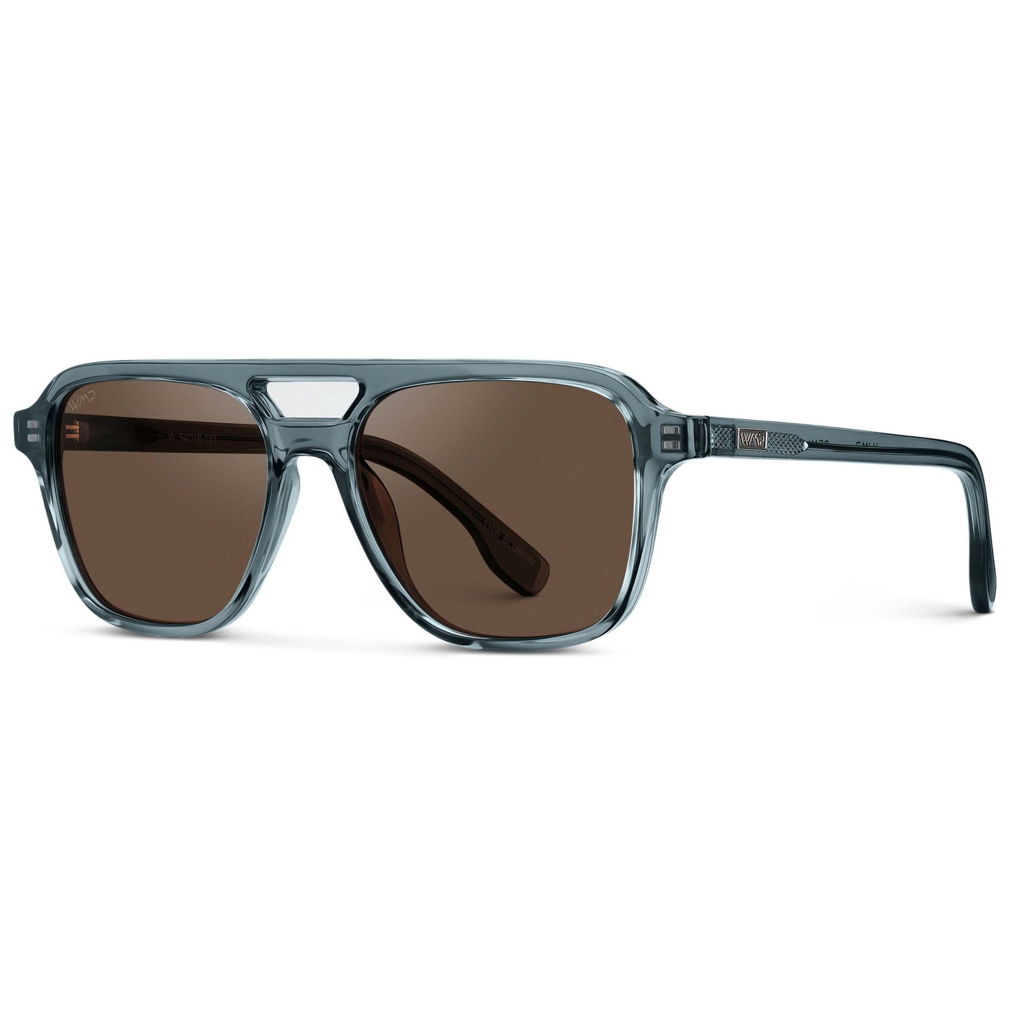 DEAN Polarised Oversized Aviator Sunglasses in Crystal Stone Blue by WMP Eyewear