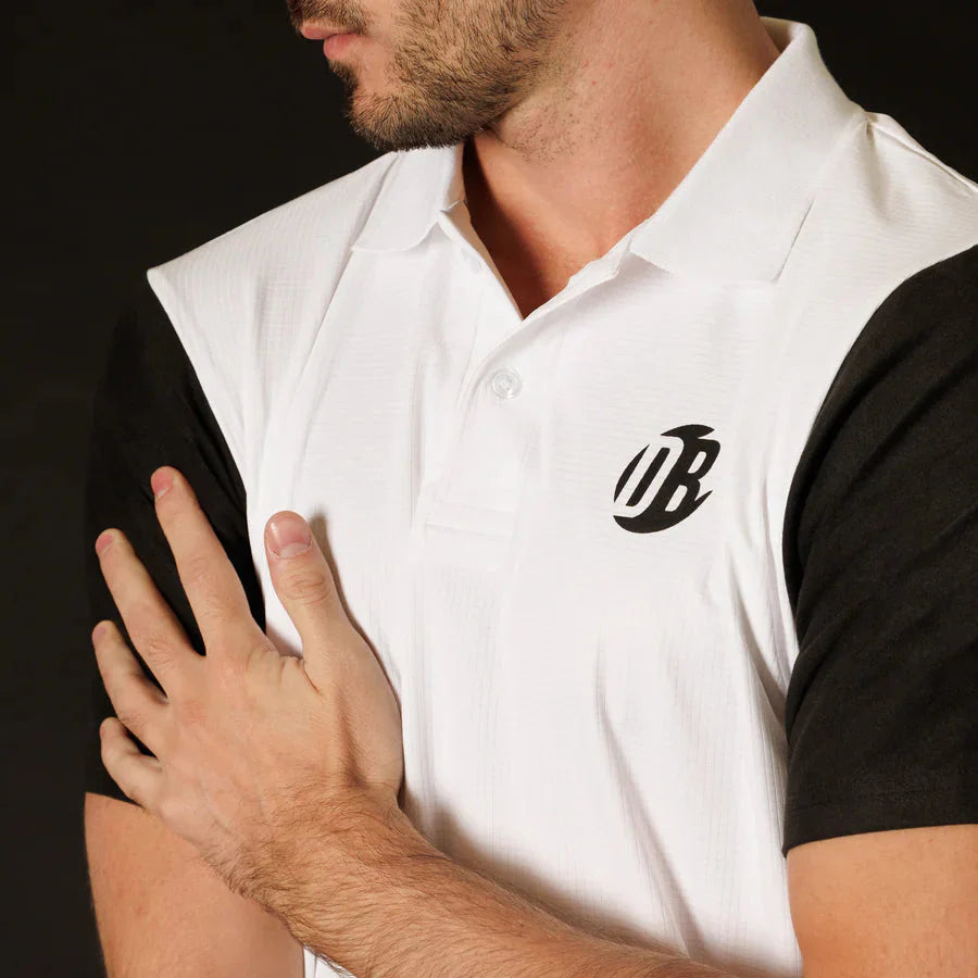 Men's Paddle Polo Shirt White – Moisture-Wicking, Anti-Chafe, Lightweight
