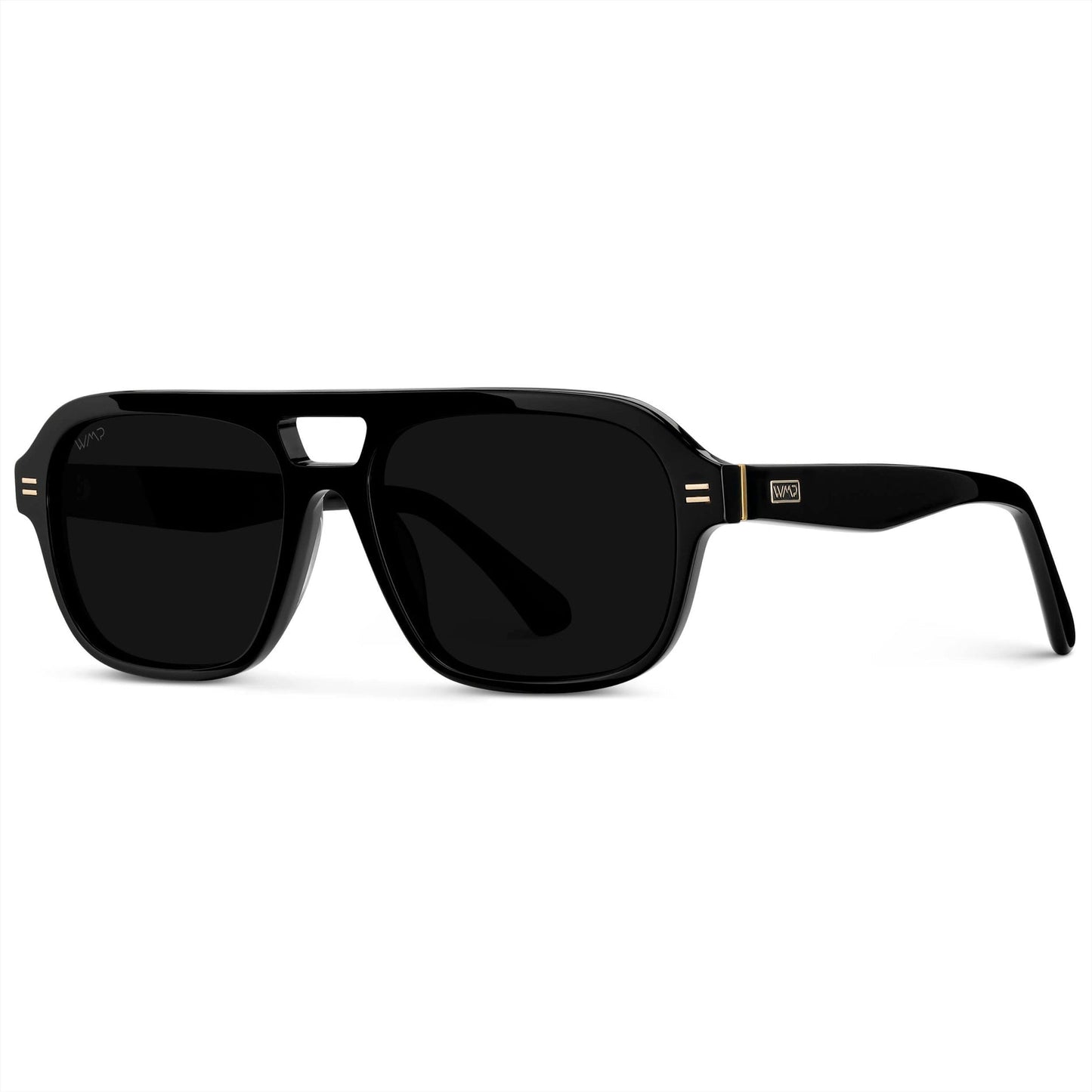 EMBER Women's Aviator Sunglasses in Triple Black by WMP Eyewear