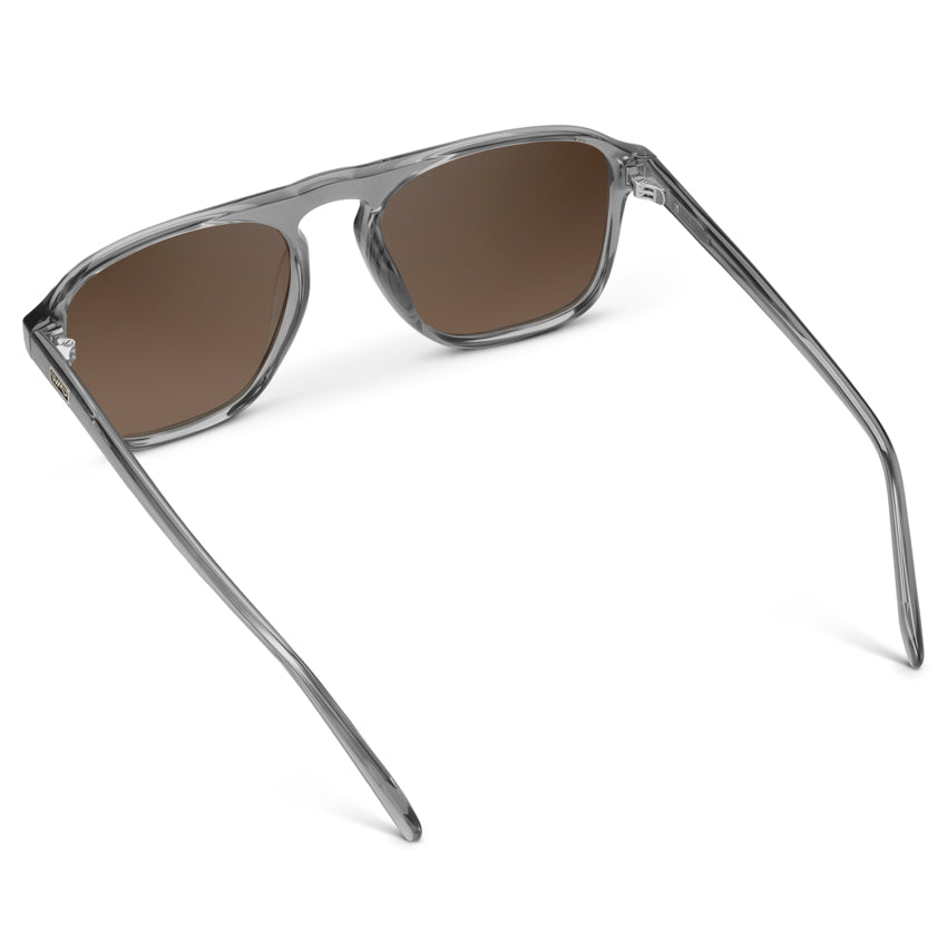 EMERSON Unisex Square Aviator Sunglasses in Crystal Graphite Grey by WMP Eyewear