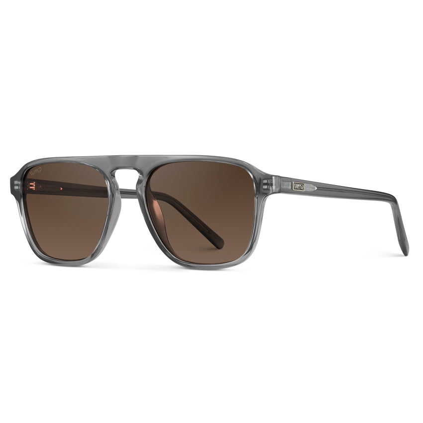 EMERSON Unisex Square Aviator Sunglasses in Crystal Graphite Grey by WMP Eyewear
