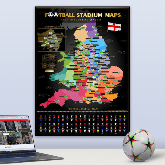 England Football Stadium Scratch-Off Map