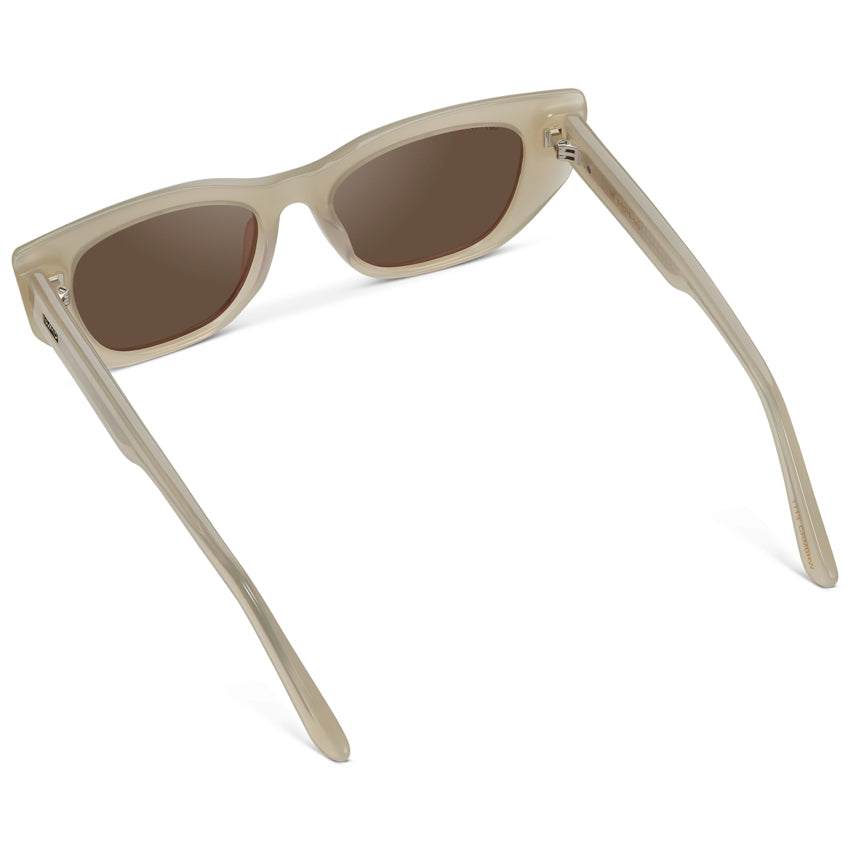 EVELYN Women's Retro Cat-Eye Sunglasses in Pearl Beige by WMP Eyewear