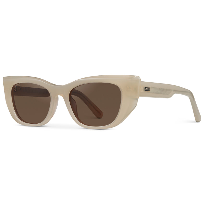 EVELYN Women's Retro Cat-Eye Sunglasses in Pearl Beige by WMP Eyewear