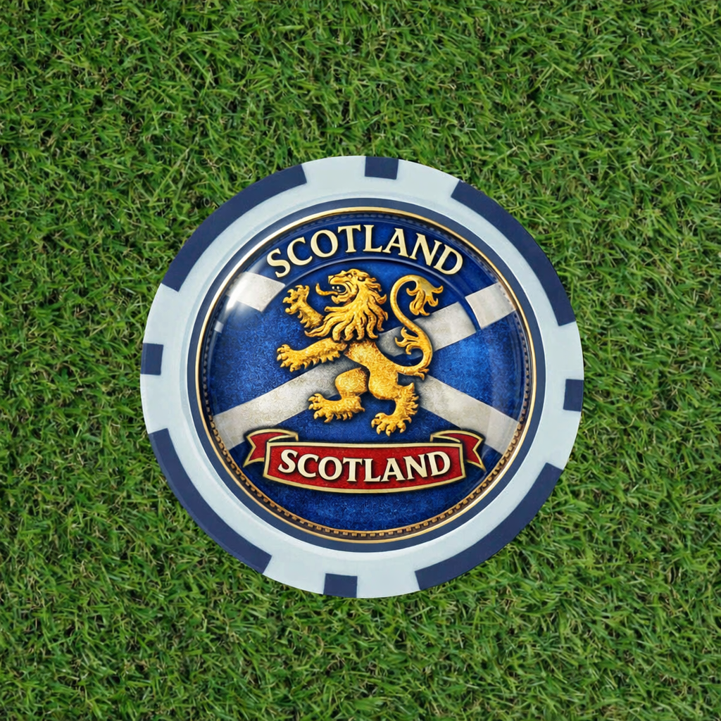 Scottish Saltire with the lion of Scotland Poker Chip