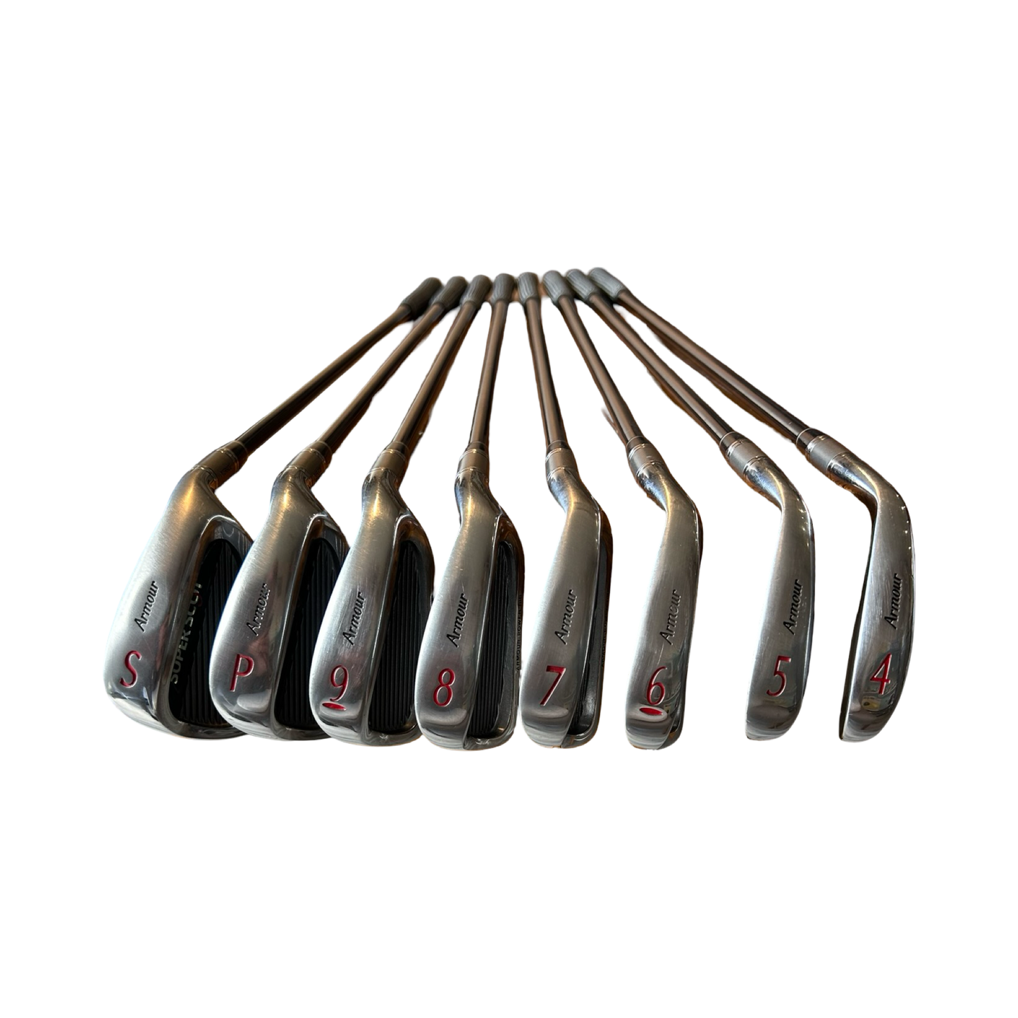 Tommy Armour Super Scot Over Size Golf Iron Set 4-PW & Sand Wedge Graphite Reg Flex New Lamkin Grips Head Covers