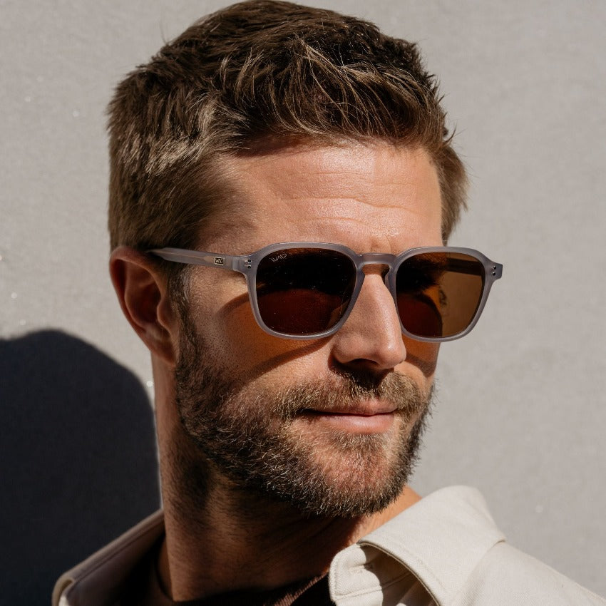 FRANCIS Men's Square Modern Retro Sunglasses in Moonrock Grey by WMP Eyewear