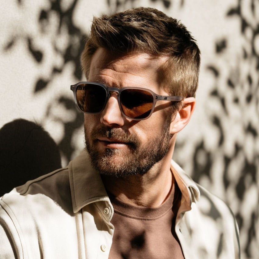 FRANCIS Men's Square Modern Retro Sunglasses in Moonrock Grey by WMP Eyewear