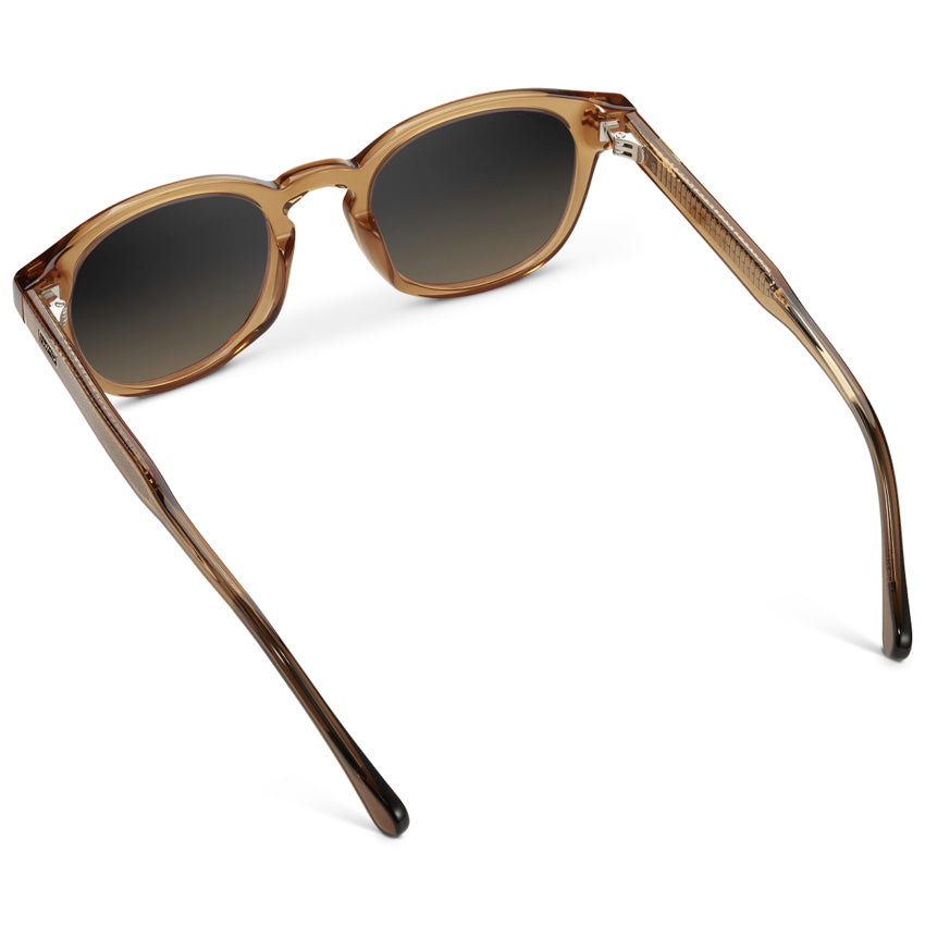 Lunettes de soleil polarisées unisexes FELIX Mid-Century marron cristal par WMP Eyewear UK