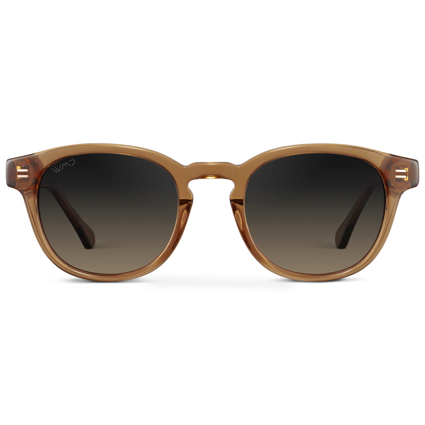 Lunettes de soleil polarisées unisexes FELIX Mid-Century marron cristal par WMP Eyewear UK