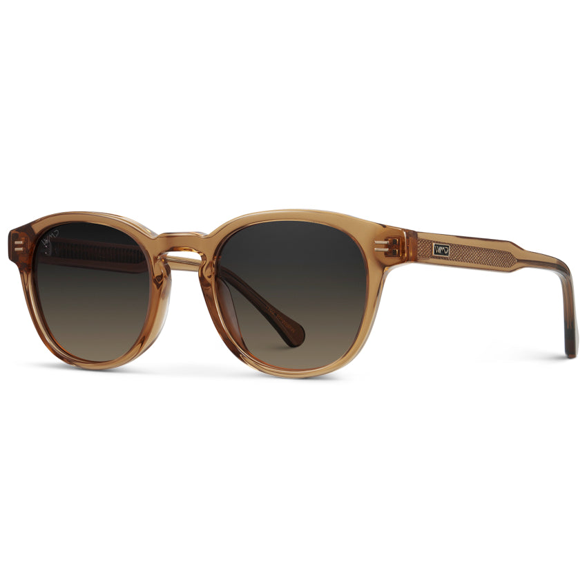 Lunettes de soleil polarisées unisexes FELIX Mid-Century marron cristal par WMP Eyewear UK