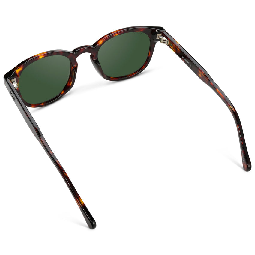 Lunettes de soleil unisexes polarisées FELIX Mid-Century en écaille ambrée par WMP Eyewear UK