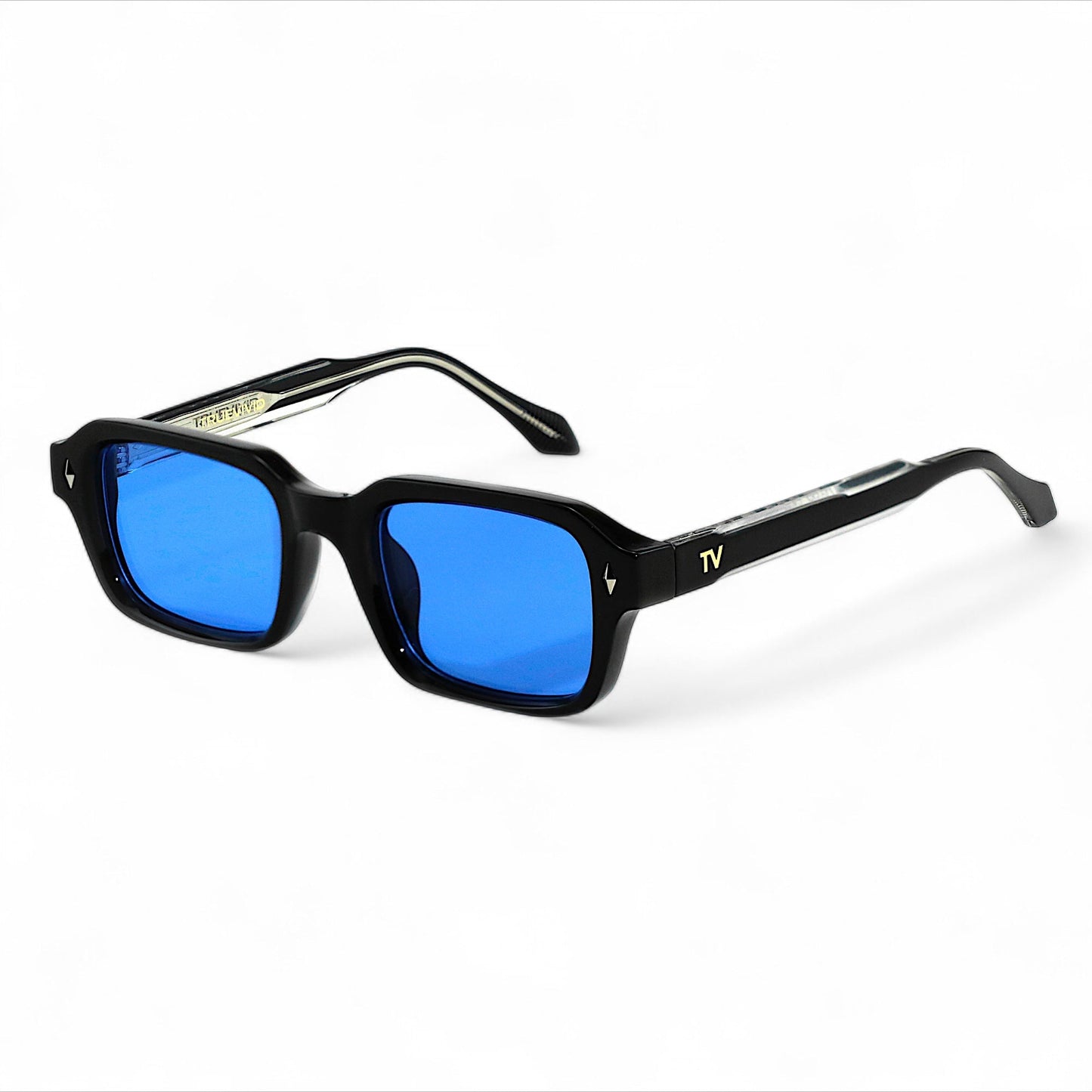 HAV Essentials Rectangular Sunglasses, Unisex, Black, Blue Gradient Lens by TrueVivid