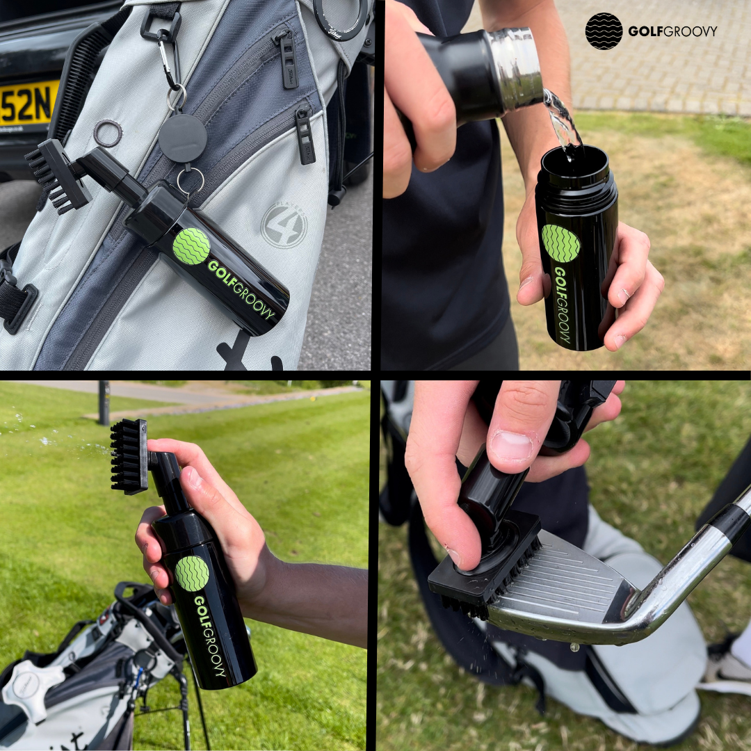 Golf Club Cleaner with Water Spray & Magnetic Clip
