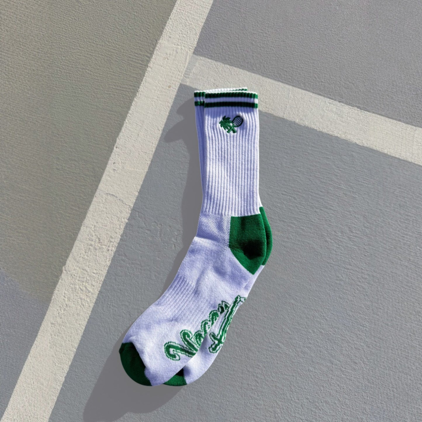 VARSITY SOCKS (ONE PAIR) - WHITE / DEEP GREEN