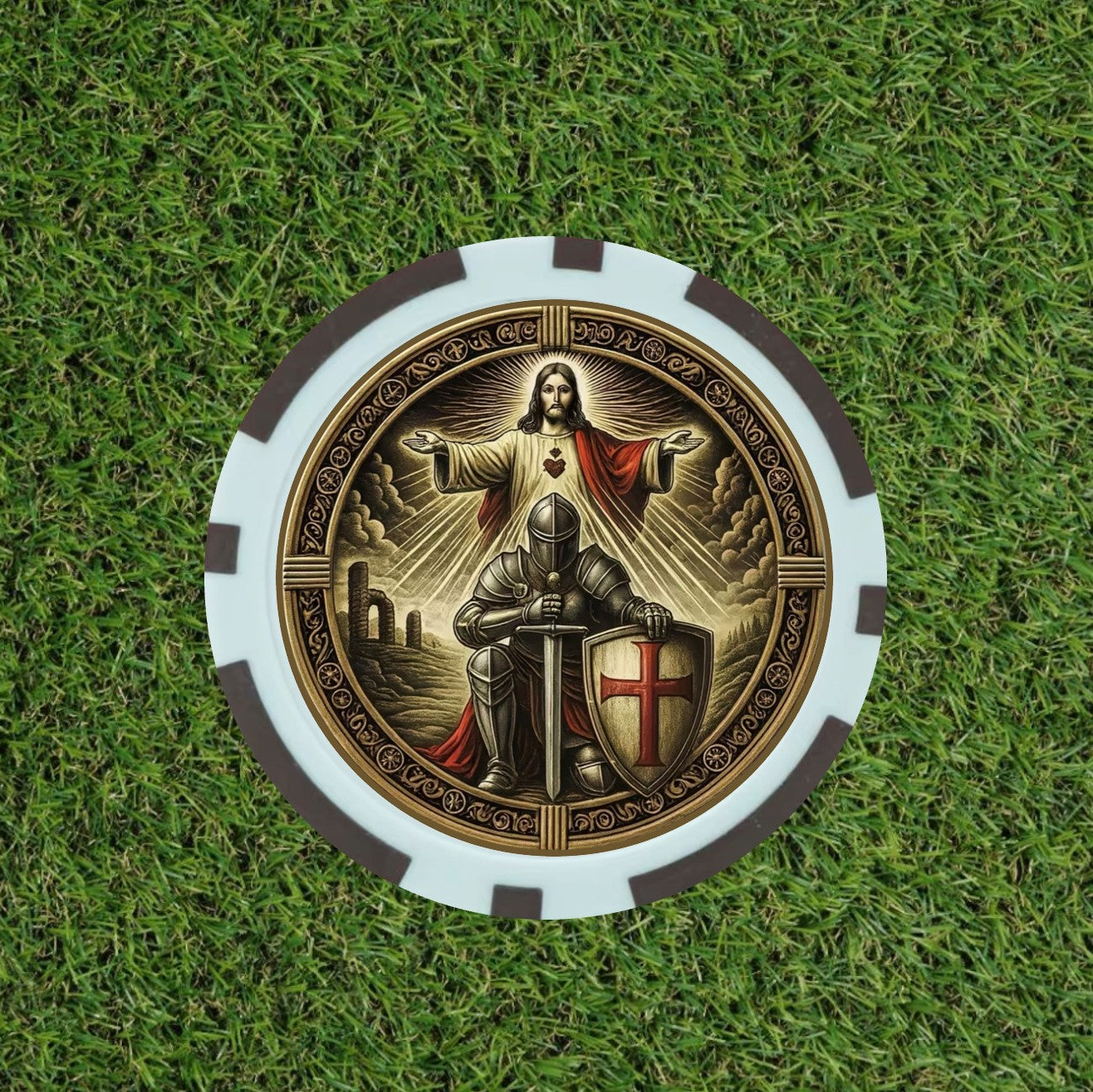 Knight Templar with Jesus Poker Chip