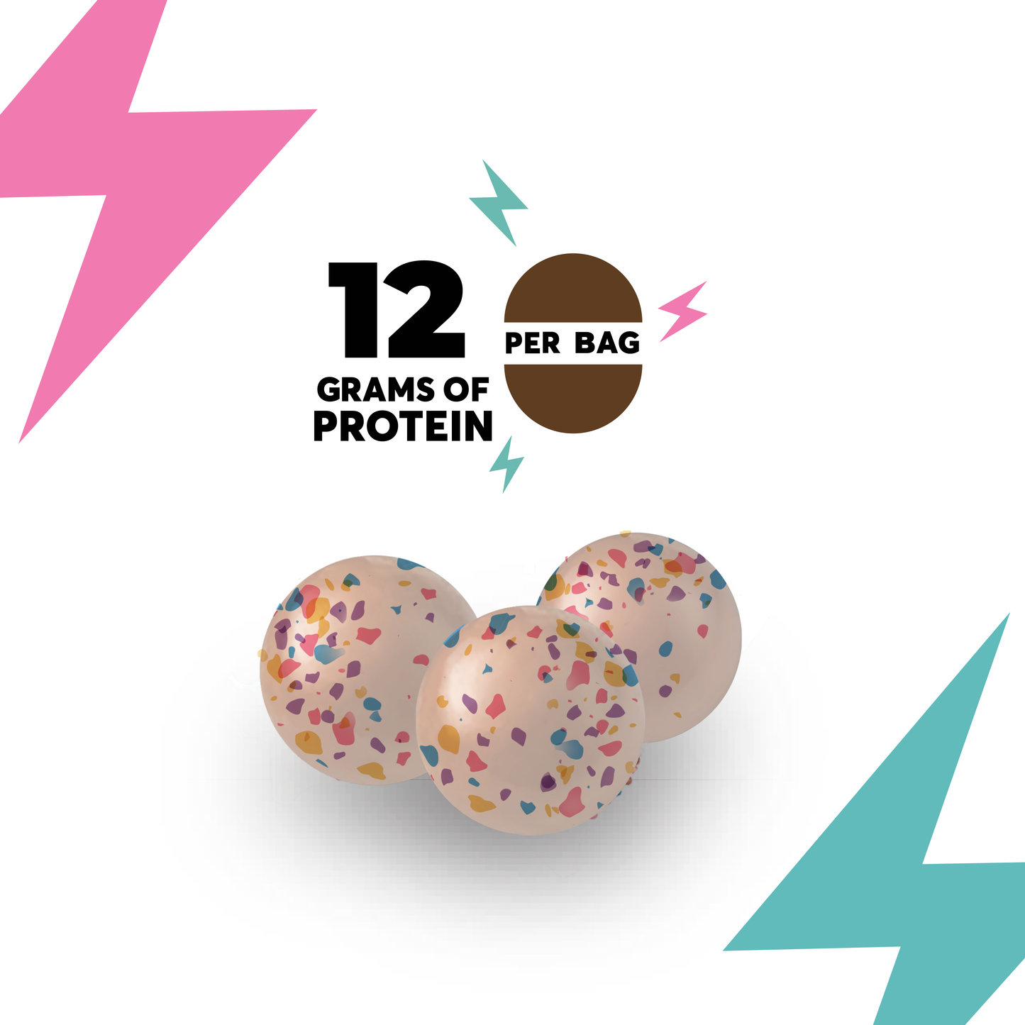 Boules de protéines croustillantes pour gâteau d'anniversaire (paquet de 10) Parfait pour les golfeurs