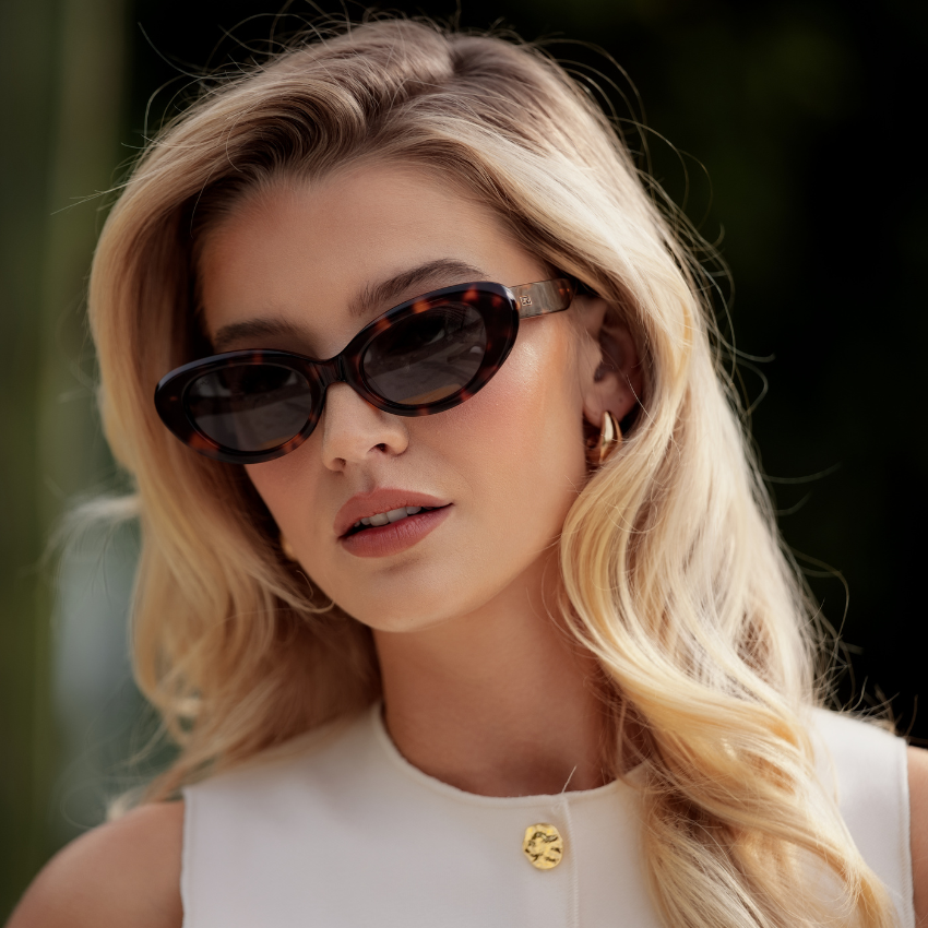 MARILYN Women's Rounded Cat-Eye Sunglasses in Tortoise by WMP Eyewear