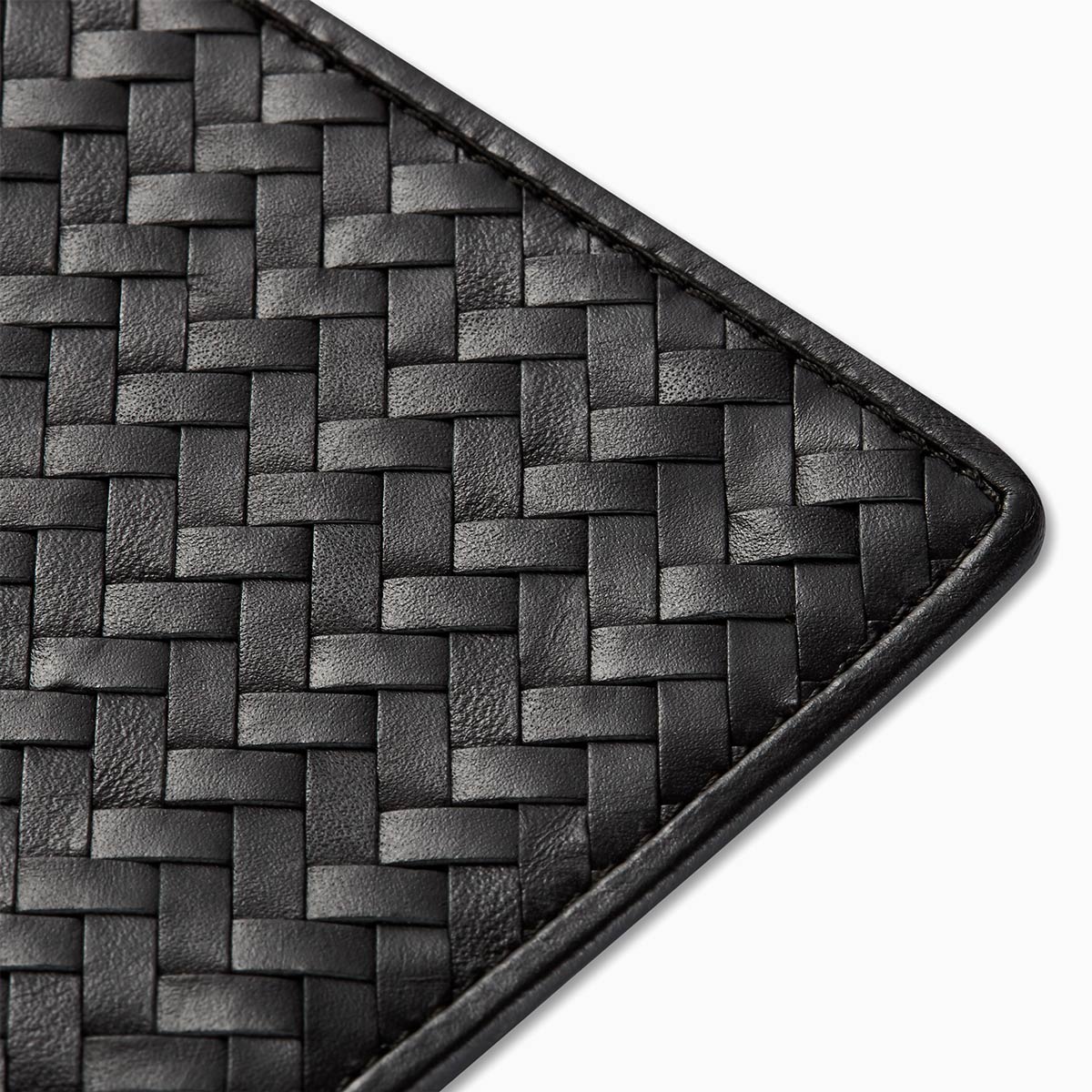Handwoven Passport Holder, Black: Herringbone Cover