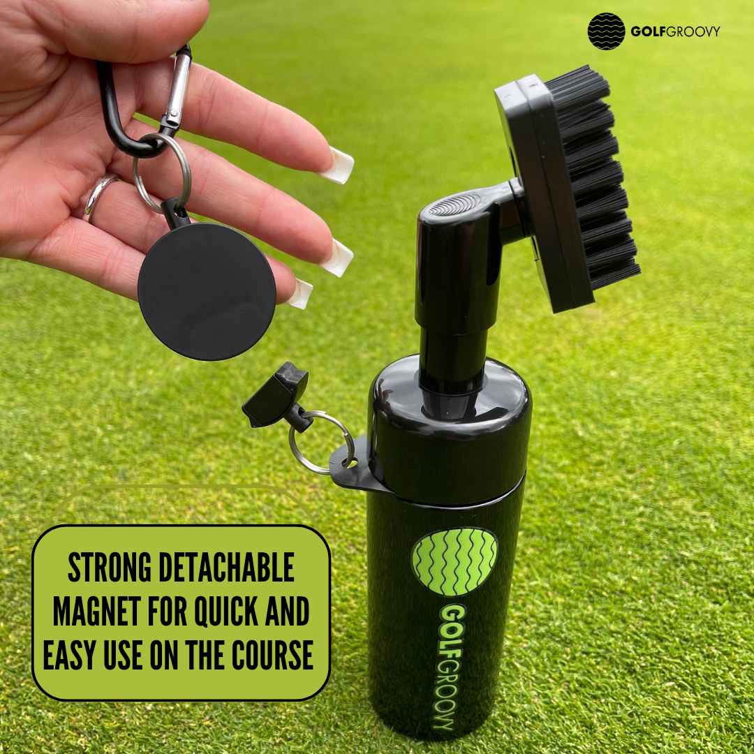 Golf Club Cleaner with Water Spray & Magnetic Clip