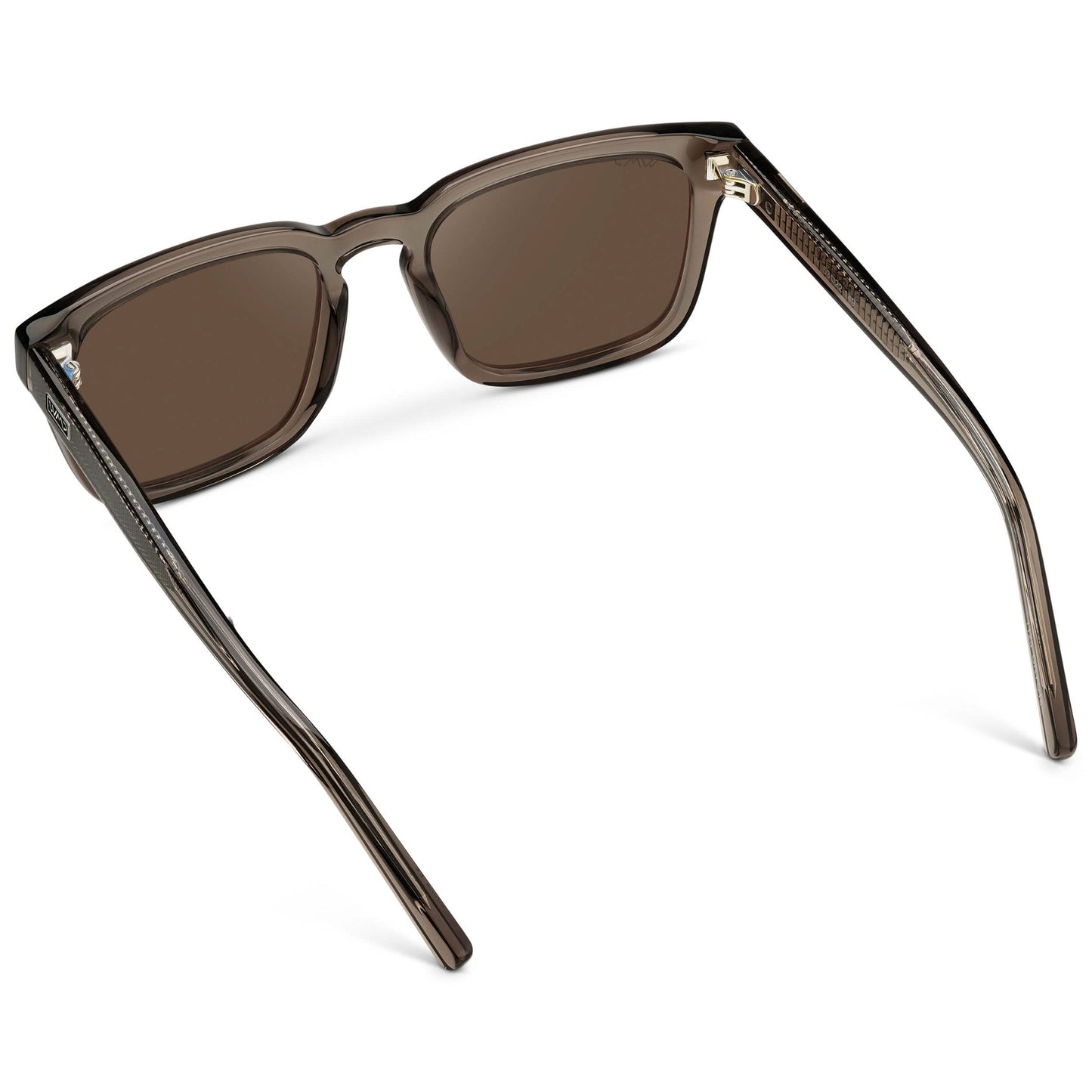 Lunettes de soleil carrées MAVERICK pour homme, couleur bronze cristal, par WMP Eyewear UK