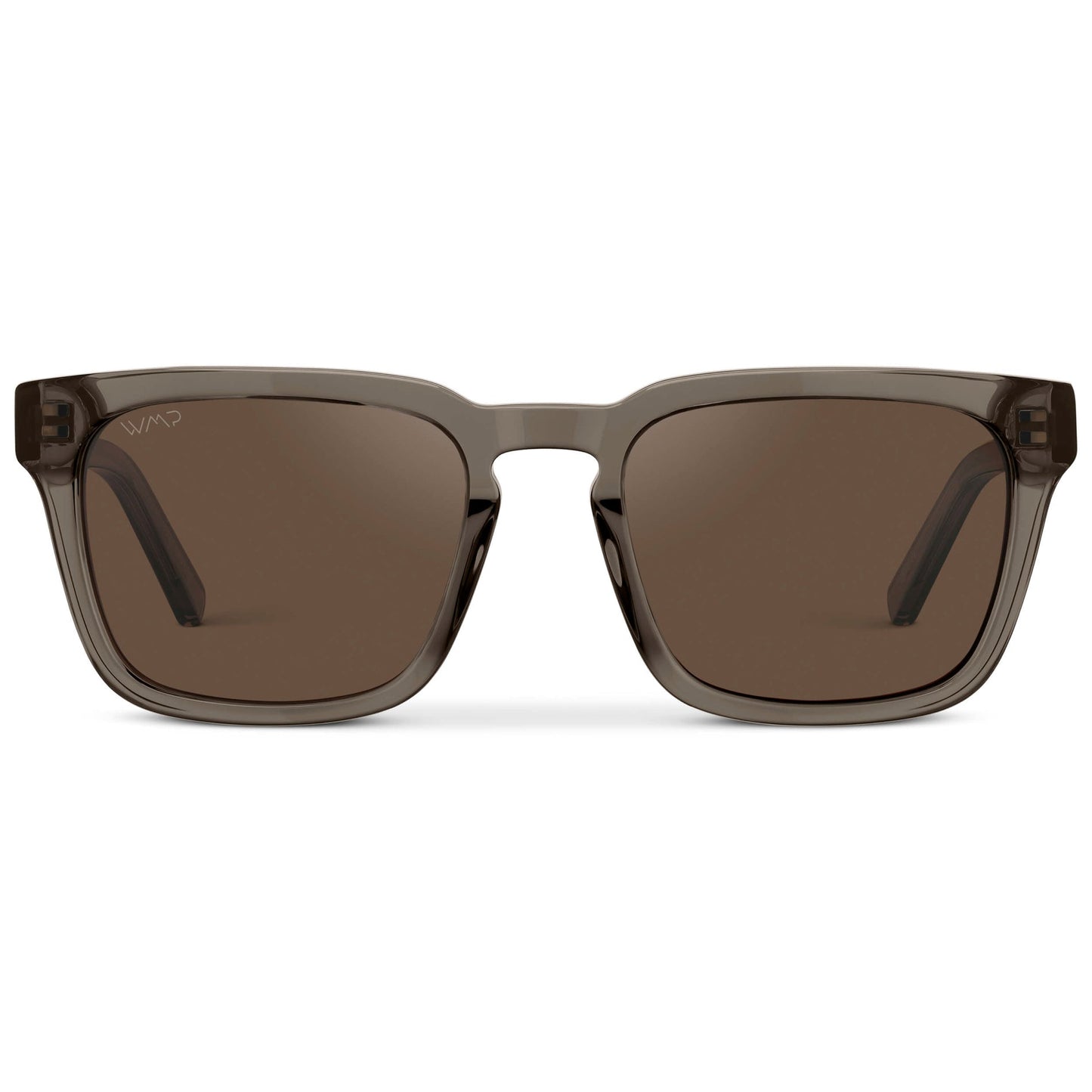 Lunettes de soleil carrées MAVERICK pour homme, couleur bronze cristal, par WMP Eyewear UK