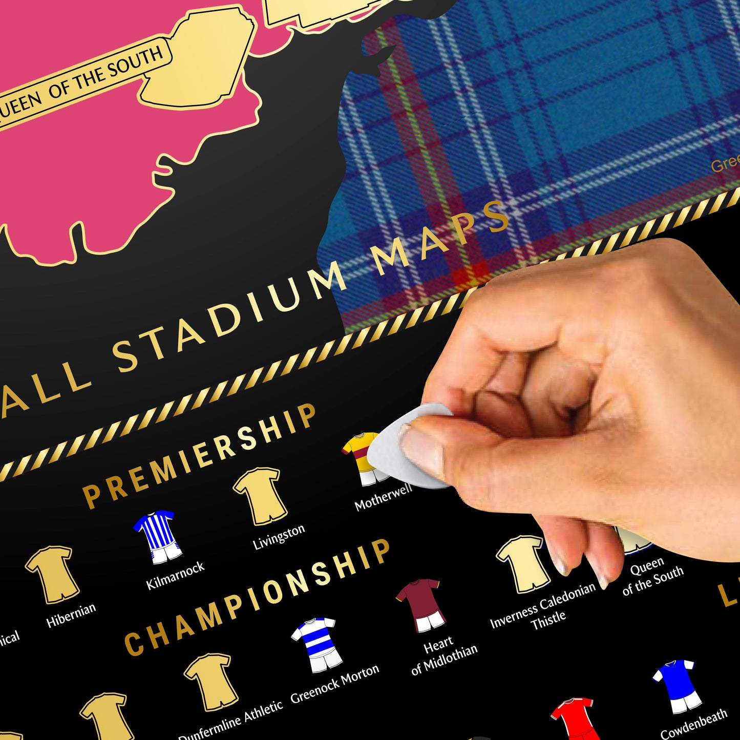 Carte à gratter du stade de football d'Écosse