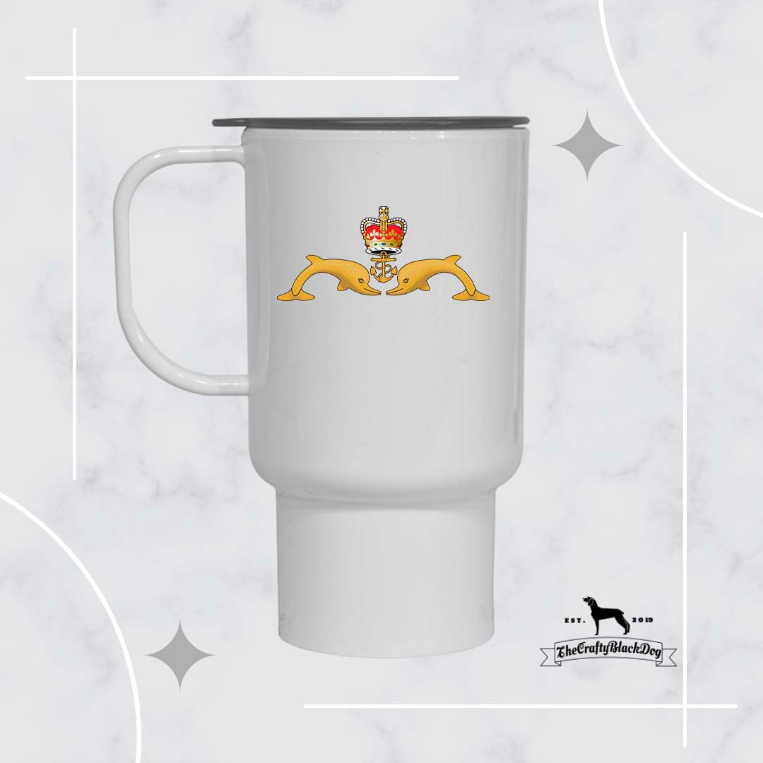 Royal Navy Submariner Dolphins Military Travel Mug 14oz