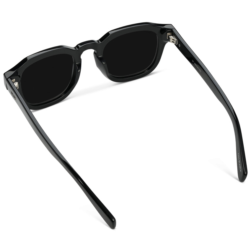 NELSON Retro Thick Framed Polarized Men's Sunglasses Triple Black by WMP Eyewear UK