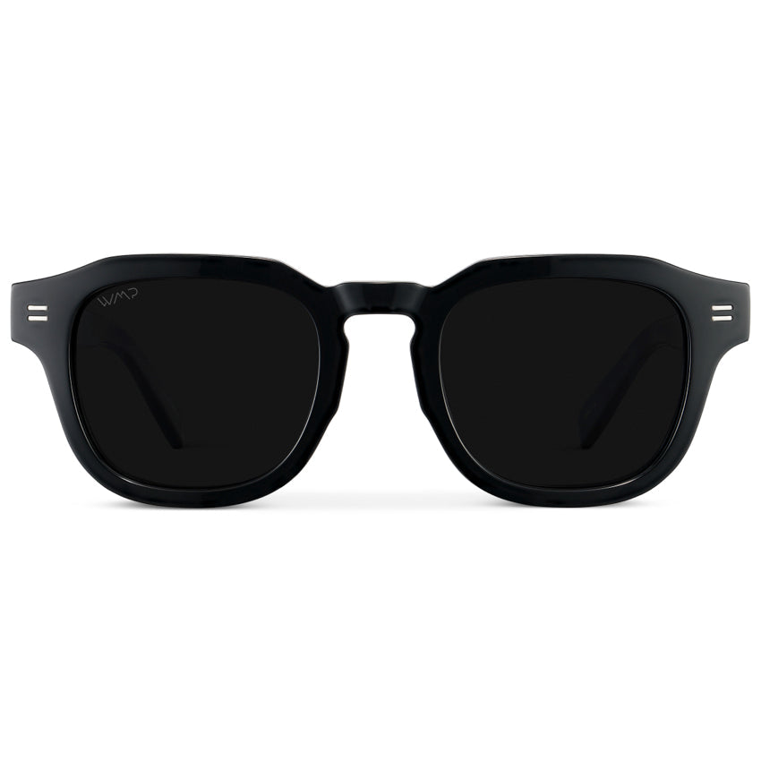 NELSON Retro Thick Framed Polarized Men's Sunglasses Triple Black by WMP Eyewear UK