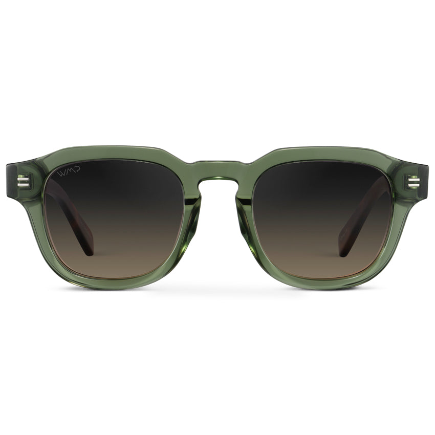 NELSON Retro Thick Framed Polarized Men's Sunglasses in Crystal Agave by WMP Eyewear