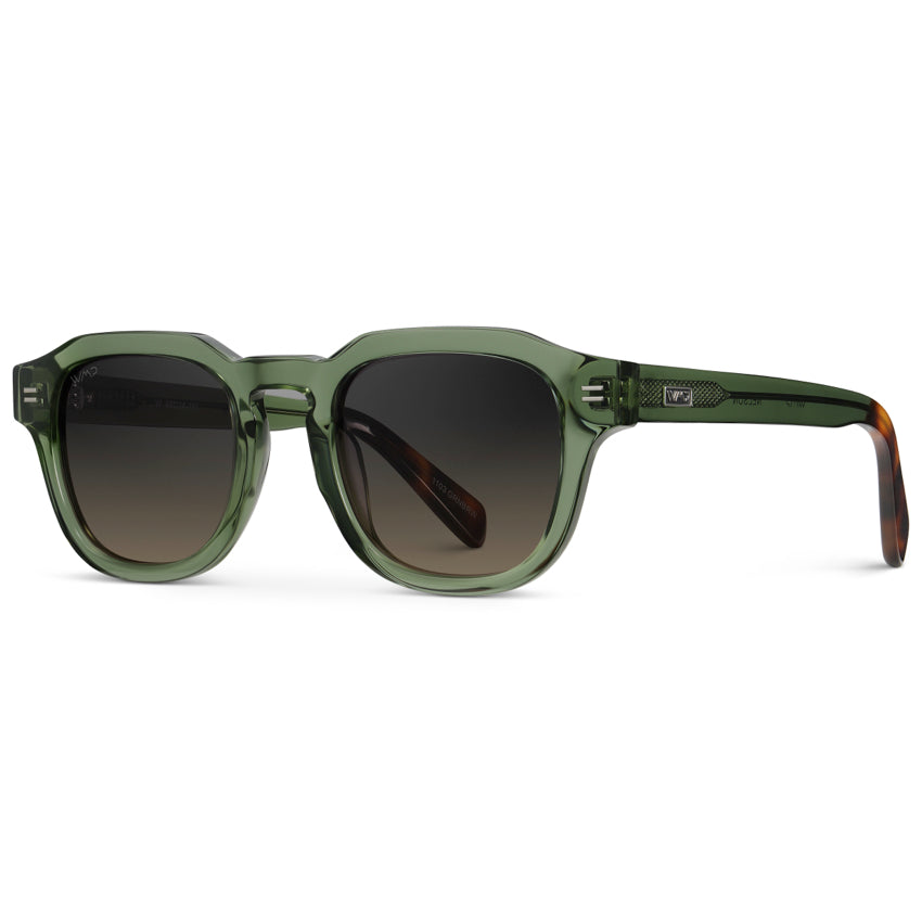 NELSON Retro Thick Framed Polarized Men's Sunglasses in Crystal Agave by WMP Eyewear