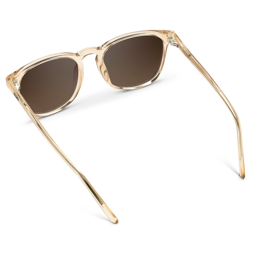 Lunettes de soleil polarisées NICK pour homme et femme, couleur marron sable cristal, par WMP Eyewear UK
