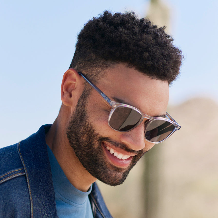 NICK Polarized Men's l Women's Sunglasses in Crystal Grey by WMP Eyewear