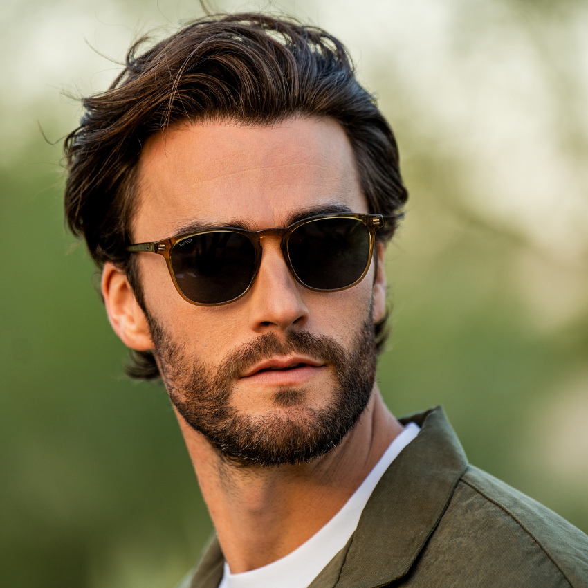 Lunettes de soleil polarisées NICK pour homme et femme, couleur vert cristal, par WMP Eyewear UK