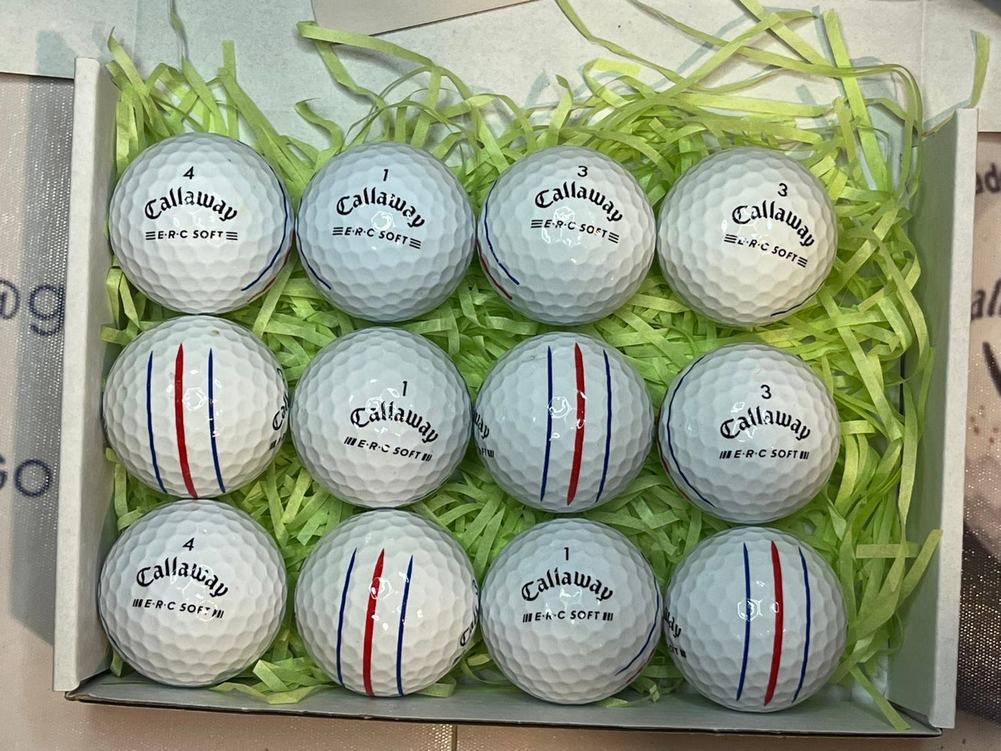 12 Callaway E.R.C Soft Triple Track Golf balls